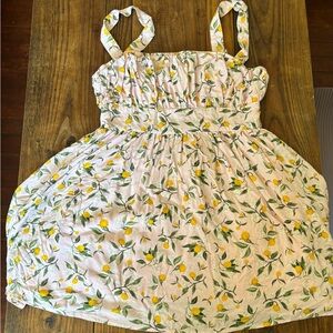 Pink Orange-Print Mini Sundress with Adjustable Straps